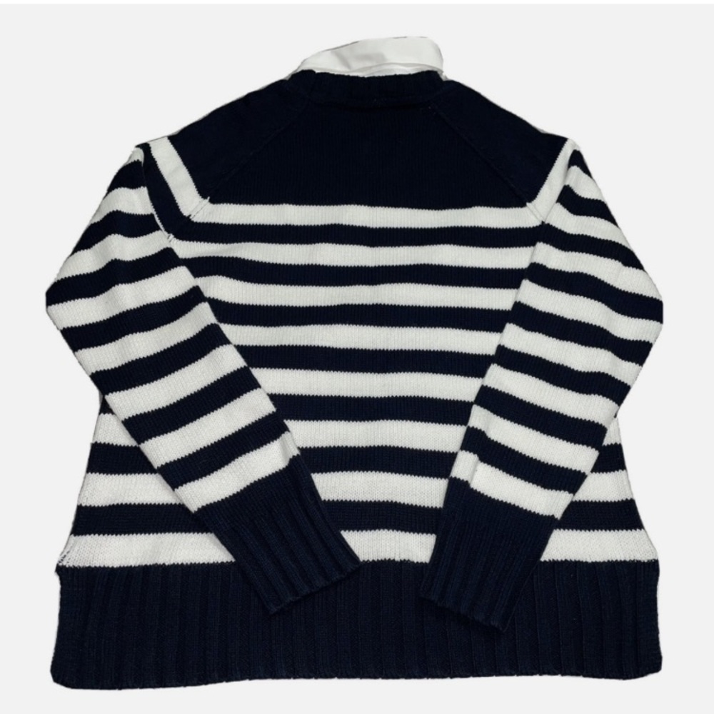 Ralph Lauren blue and White Striped Crewneck Sweater - Picture 8 of 11